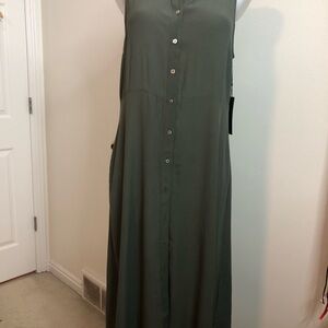Elegant Green Sleeveless Dress
